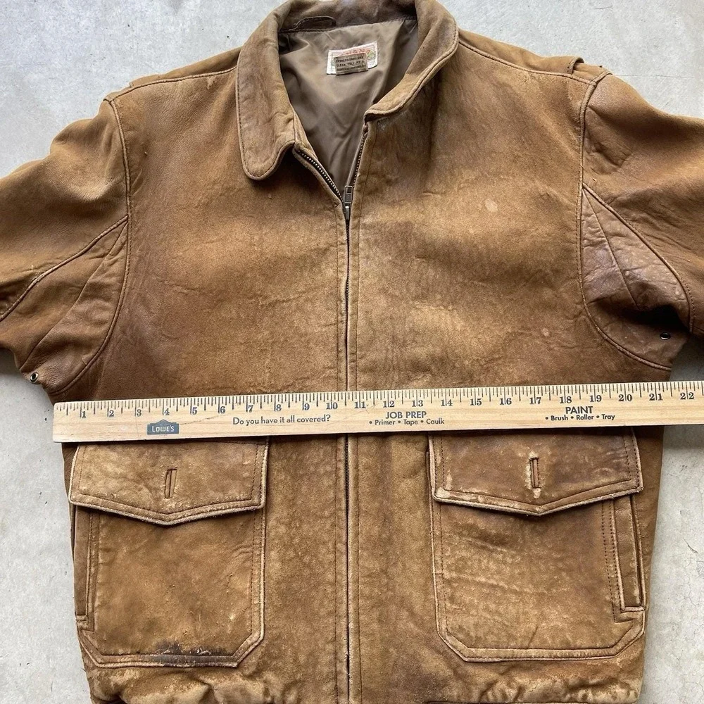 Vintage Banana Republic aviator jacket 40 leather Bomber cockpit Patina Distress